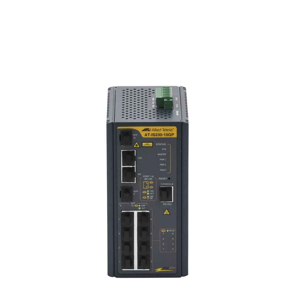 Switch Industrial PoE+ administrable de 8 Puertos 10/100/1000 Mbps + 2 puertos SFP Combo, 120 W