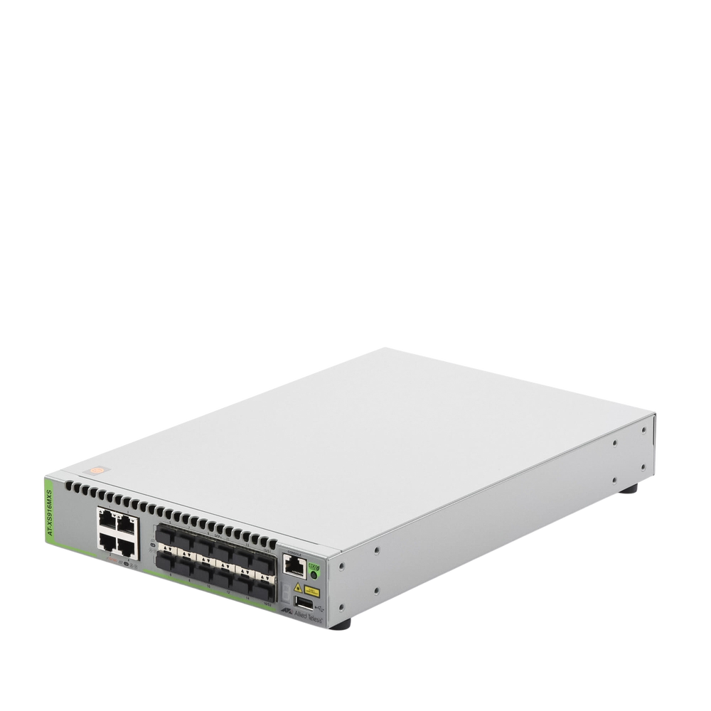 10 Gigabit Stackable Layer 3 Switch, 12 10G SFP/SFP+ ports and 4 100/1000/10G Base-T (RJ-45) ports