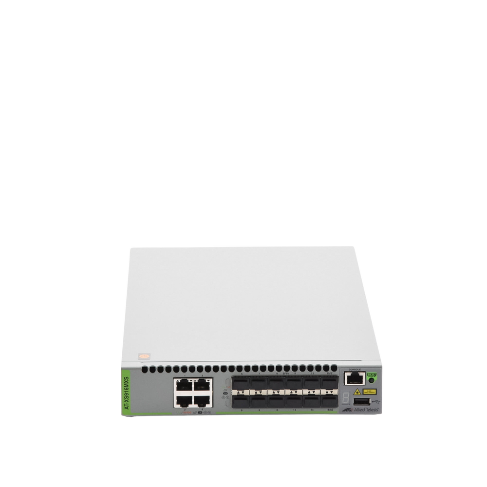 10 Gigabit Stackable Layer 3 Switch, 12 10G SFP/SFP+ ports and 4 100/1000/10G Base-T (RJ-45) ports