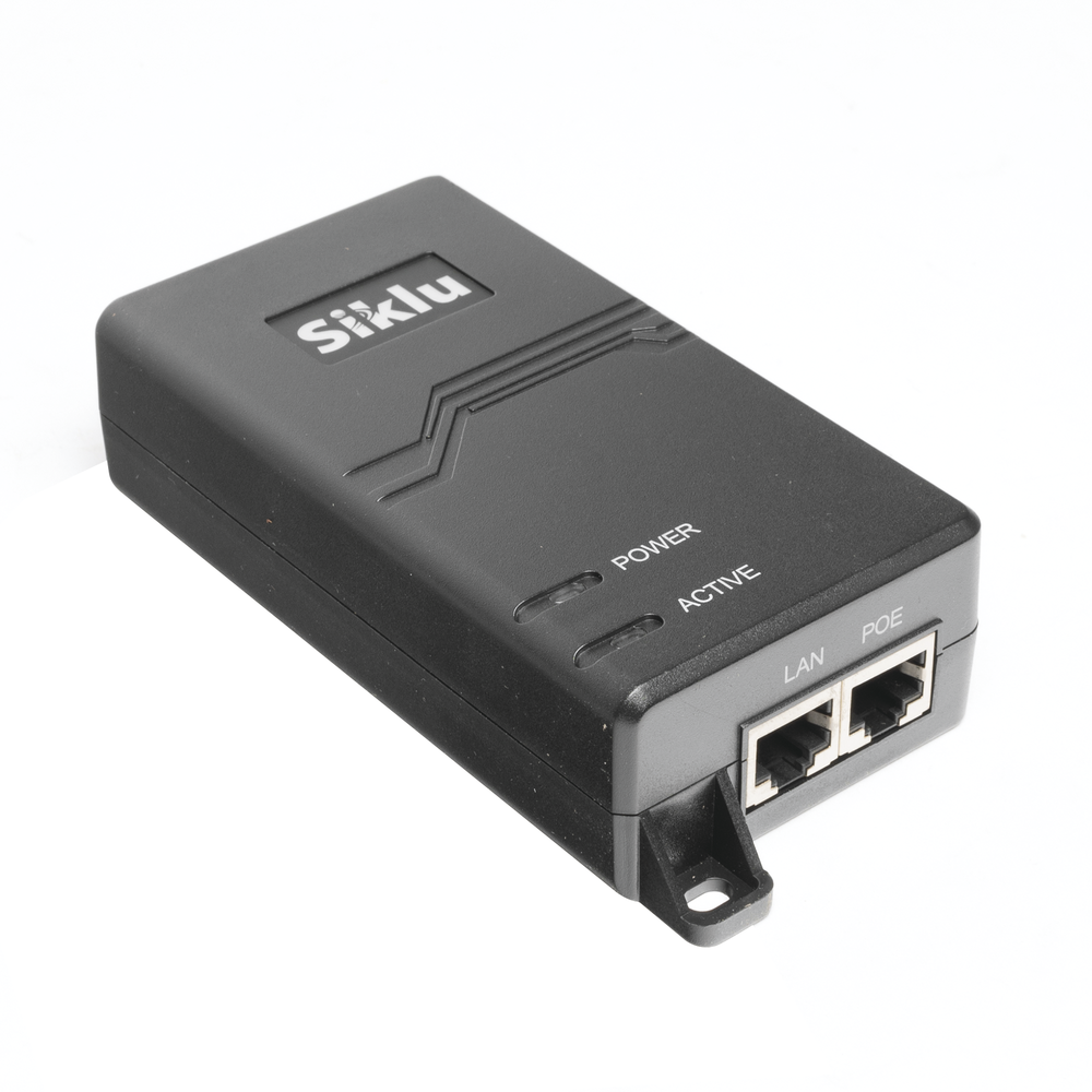 PoE Injector, 1 Gbps, 60 W, 55 Vdc, 100-240 Vac, AC Cable