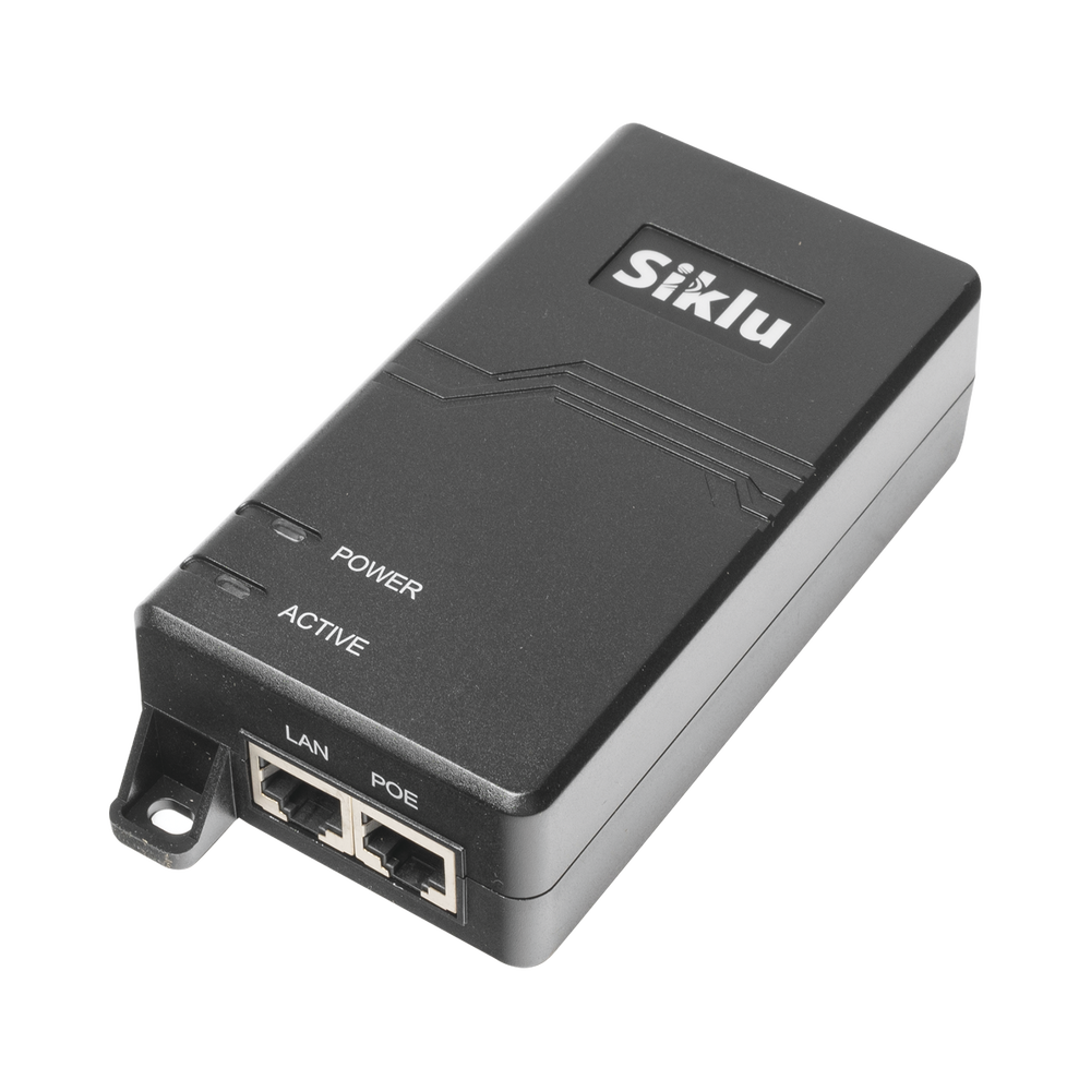 Inyector PoE, 1 Gbps, 60 W, 55 Vcd, 100-240 Vca, Cable CA