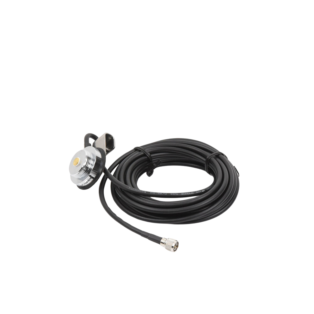 3/4" (Nmo) Trunk Mount, 5m RG-58 Cable, Mini UHF Male Connector.