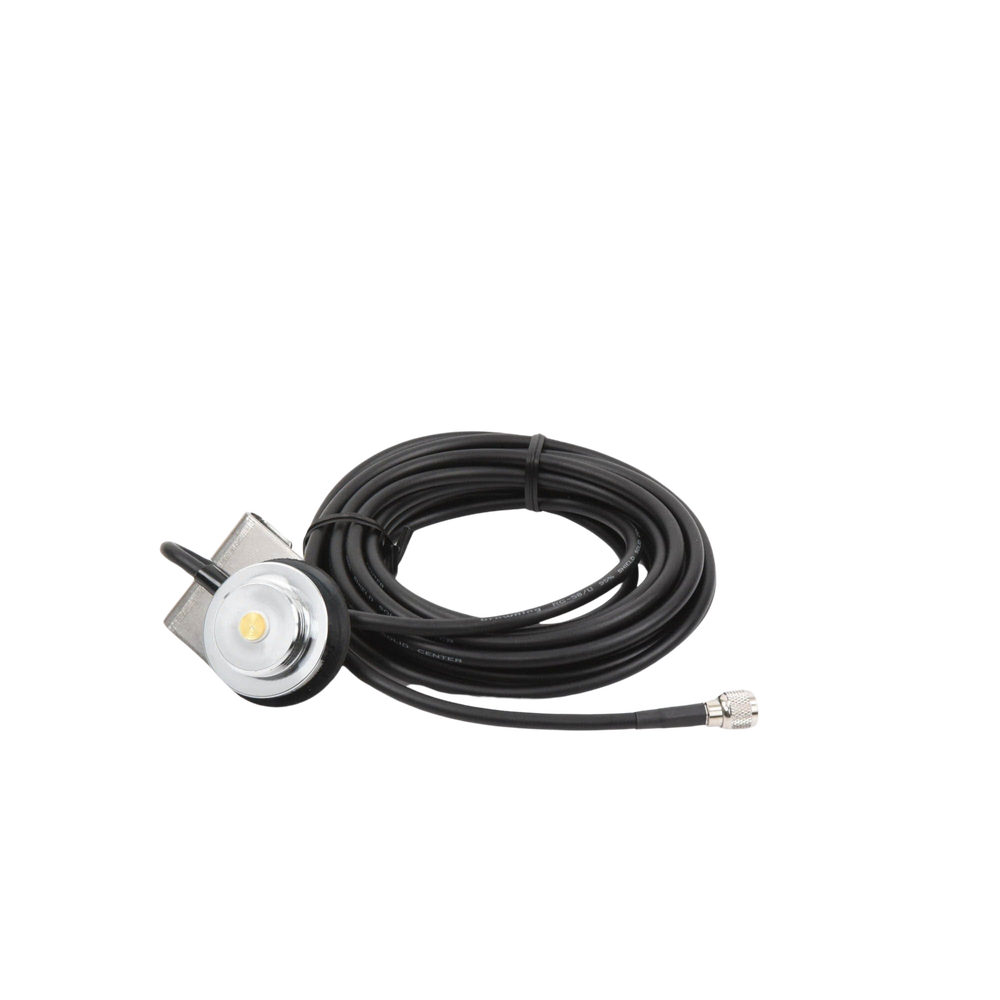 3/4" (Nmo) Trunk Mount, 5m RG-58 Cable, Mini UHF Male Connector.