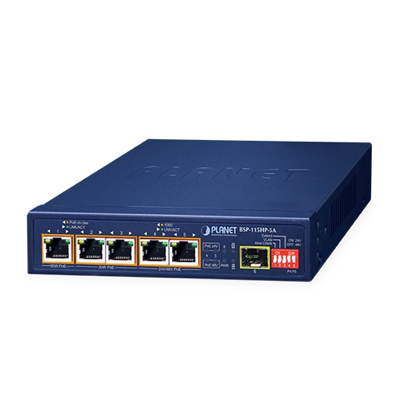Switch PoE híbrido solar de 5 puertos con 1 puerto SFP 1000X