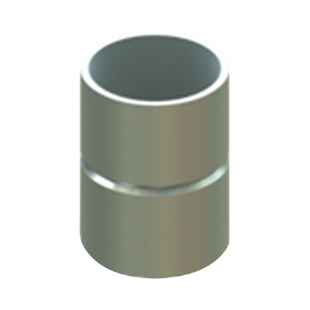 Cople 1" (25mm) sin tornillo pared delgada galvanizado etiqueta verde