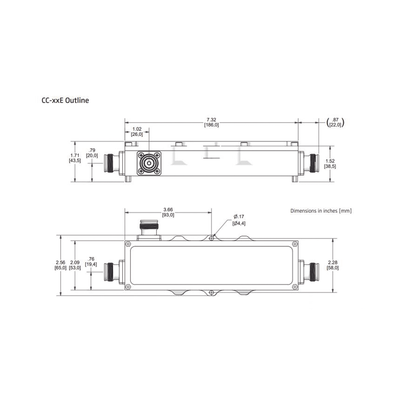 Acoplador direccional 30dB 575-2700MHz 300W - 161 dBc 4.3 - 10 IP67