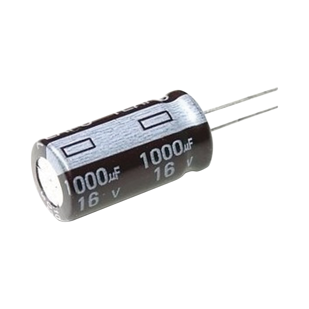 Capacitor Electrolítico de Aluminio, 1000 µFd, 16 Vcd, 10 x 15 mm.