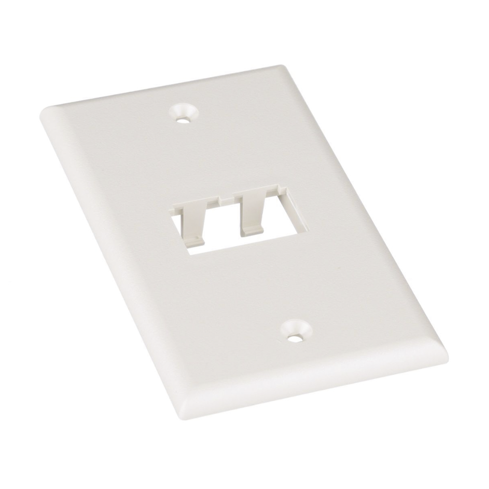 Classic Vertical Wall Plate, 2-Port Mini-Com Outlet, Matte White