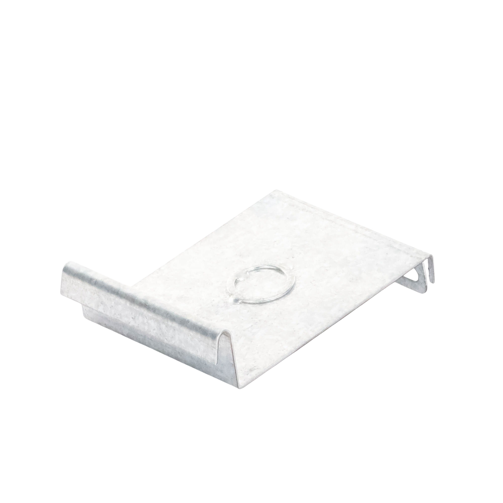 Placa salida a tubo automática con chequeador 1/2 y 3/4 de 116 mm, con acabado Electro Zinc