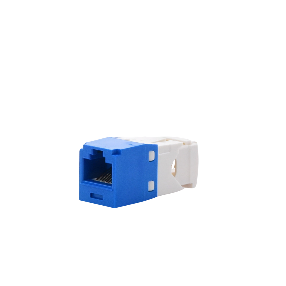 Conector Jack RJ45 Estilo TG, Mini-Com, Categoría 6, de 8 posiciones y 8 cables, Color Azul