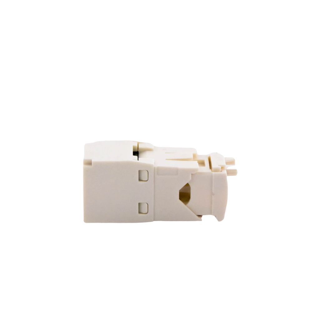 Conector Jack RJ45 Estilo TG, Mini-Com, Categoría 6, de 8 posiciones y 8 cables, Color Blanco Mate