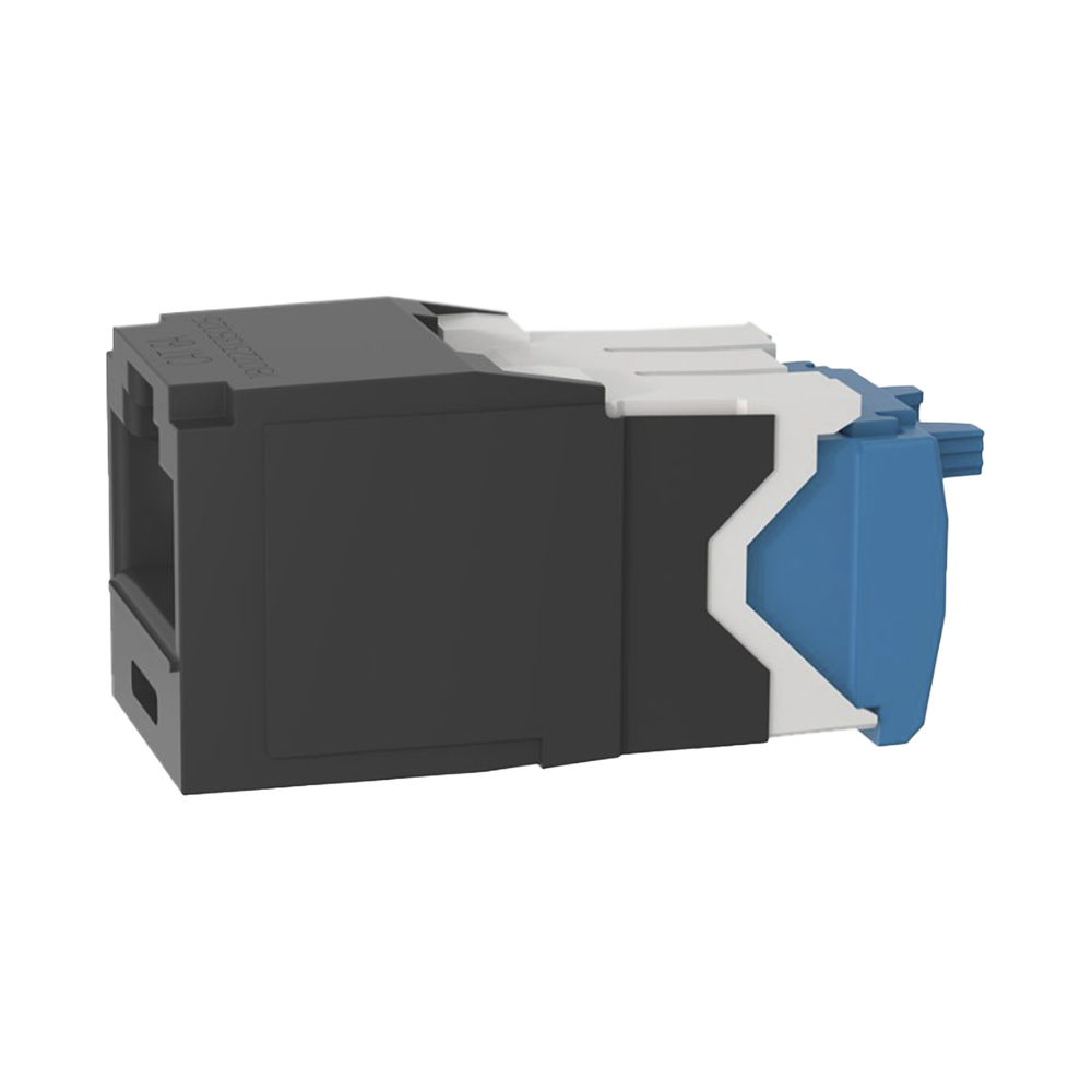RJ45 Jack Connector TG Style, Mini-Com, Category 6A, 8 Positions and 8 Wires, Black