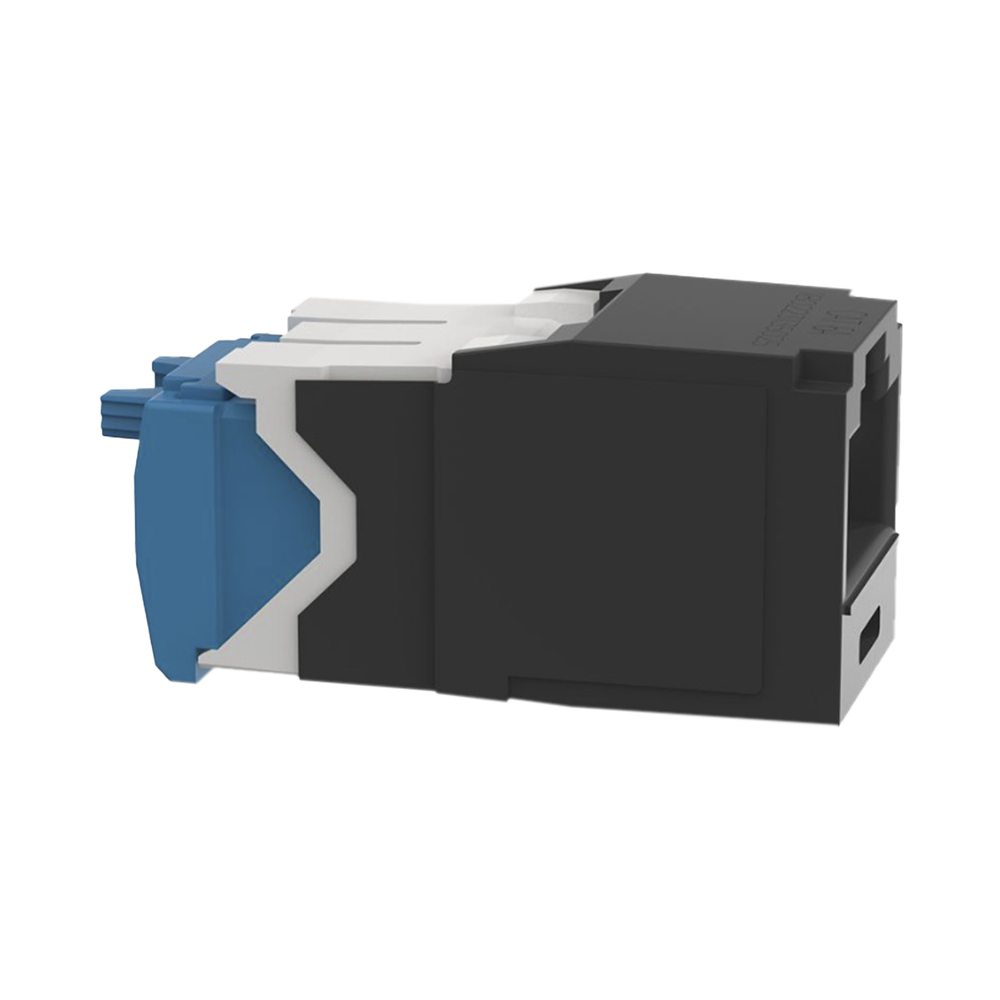 RJ45 Jack Connector TG Style, Mini-Com, Category 6A, 8 Positions and 8 Wires, Black