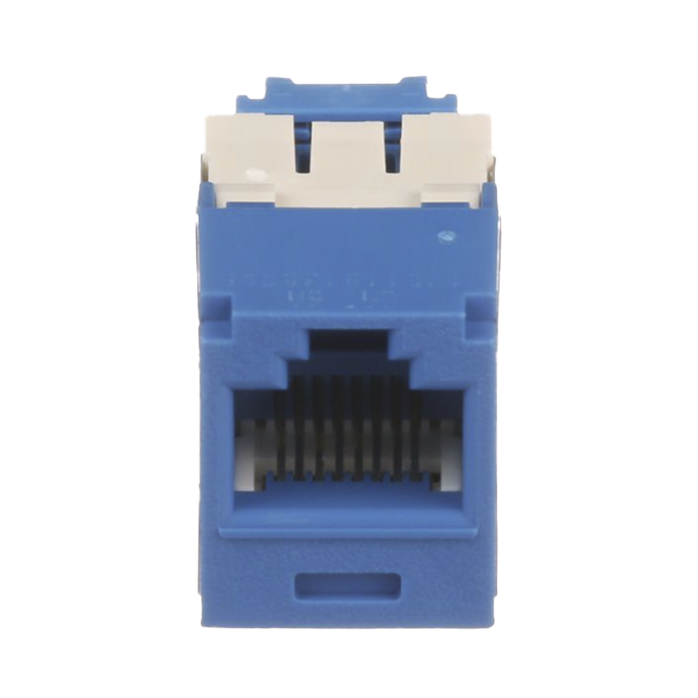 RJ45 Jack Connector TG Style, Mini-Com, Category 6A, 8 Positions and 8 Wires, Blue Color