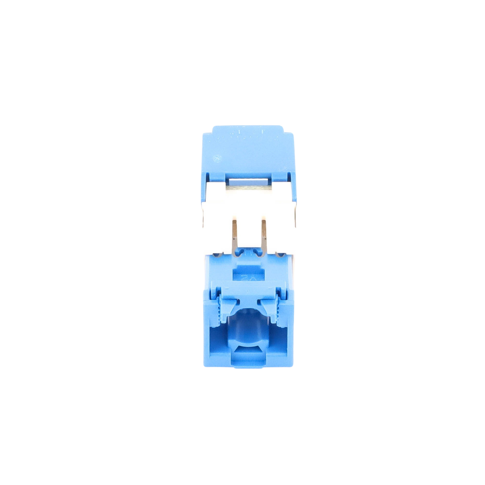 RJ45 Jack Connector TG Style, Mini-Com, Category 6A, 8 Positions and 8 Wires, Blue Color