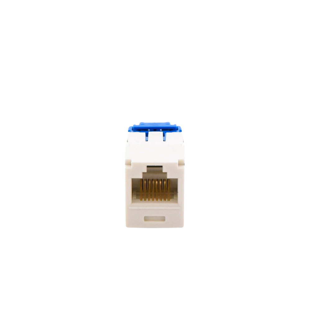 RJ45 Jack Connector TG Style, Mini-Com, Category 6A, 8 Positions and 8 Wires, Matte White Color