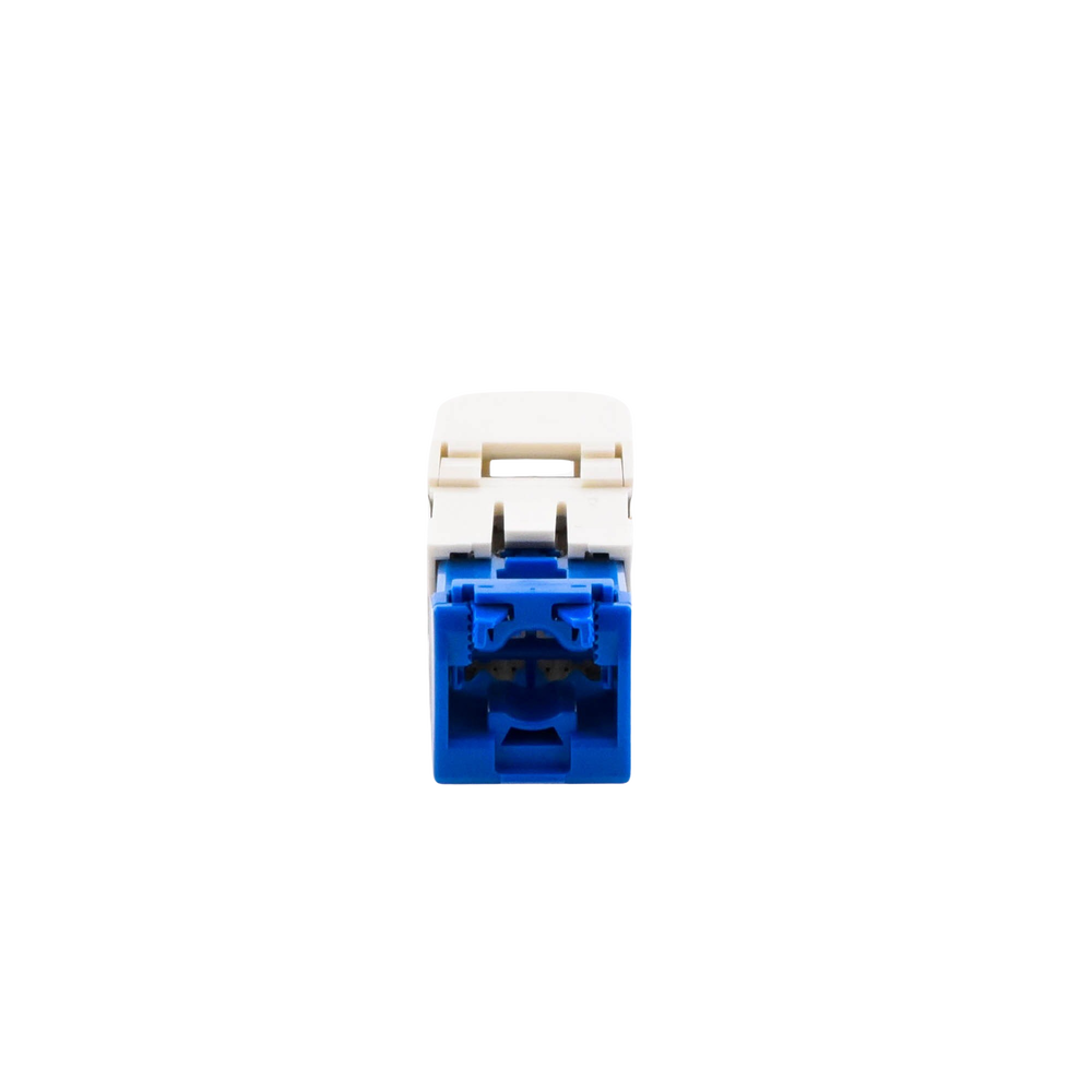RJ45 Jack Connector TG Style, Mini-Com, Category 6A, 8 Positions and 8 Wires, Matte White Color