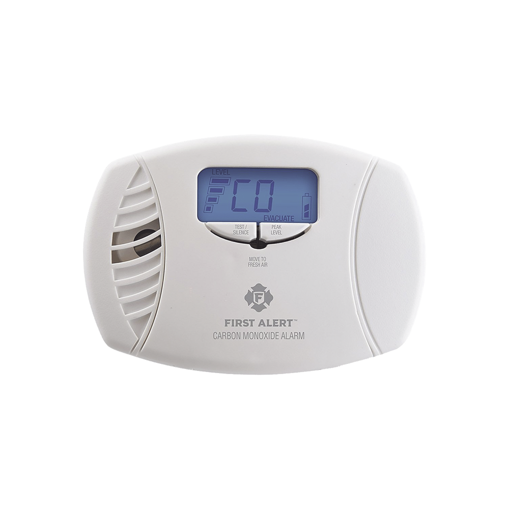 Alarma de Monóxido de Carbono (CO) / Conexión a 110 VCA / Baterías de Respaldo AA / con Display Digital