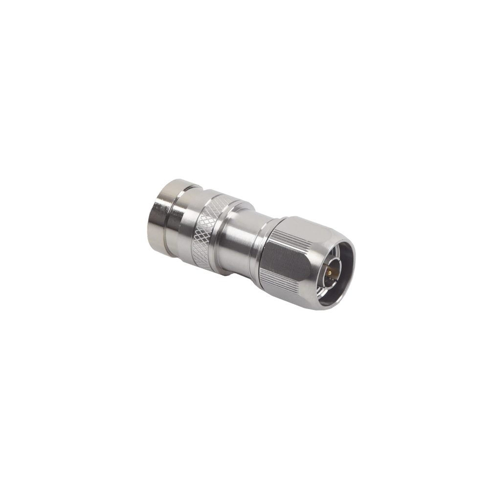 Conector N Macho de Compresion, en linea para LMR-400, CNT-400, RG-8/U, RF-400, Plata/Oro/Teflón.