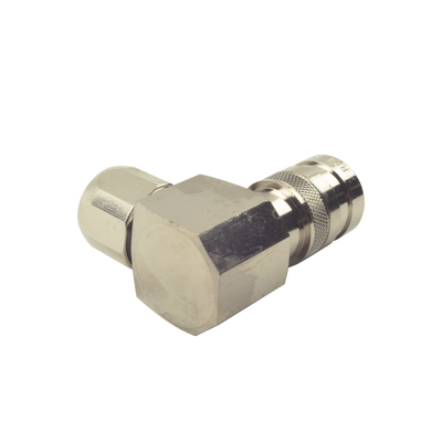 Conector N Macho de Compresion, Angulo Recto para LMR-400, CNT-400, Bronce-Blanco /Oro /Teflón.