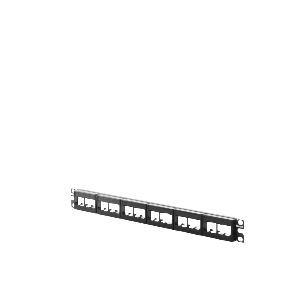 Mini-Com Modular Patch Panel (No Connectors), Flat, Unshielded, With Label and Cover, 24 Ports, 1RU