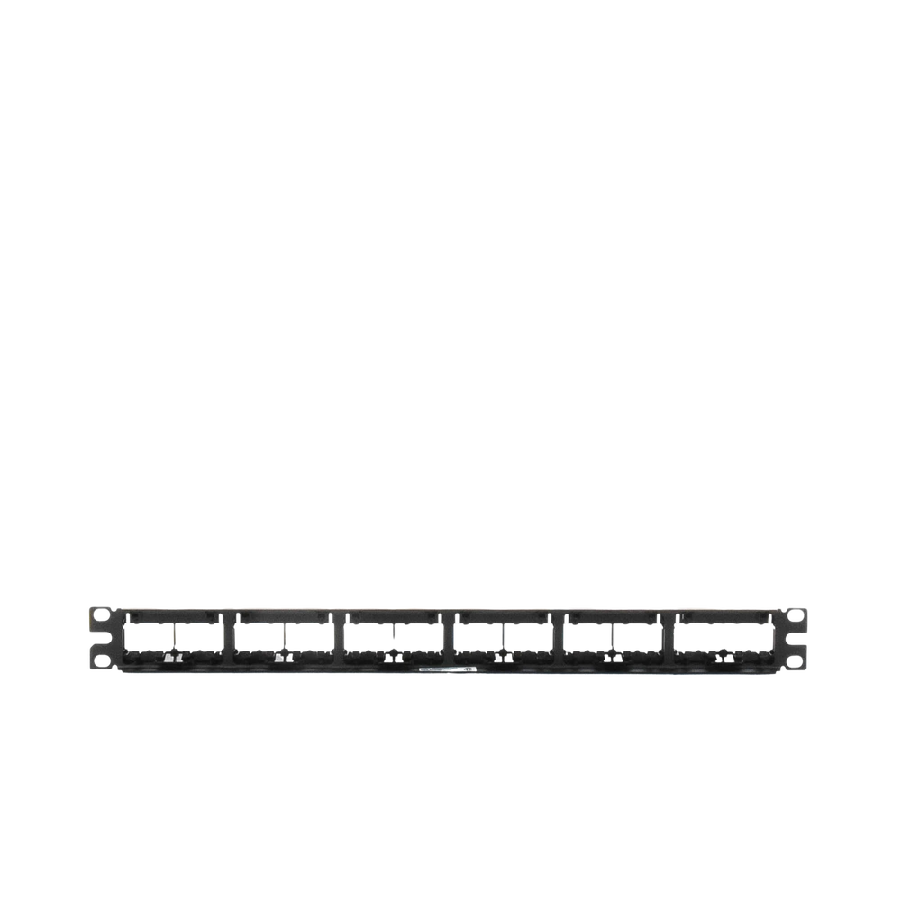 Mini-Com Modular Patch Panel (No Connectors), Flat, Unshielded, With Label and Cover, 24 Ports, 1RU