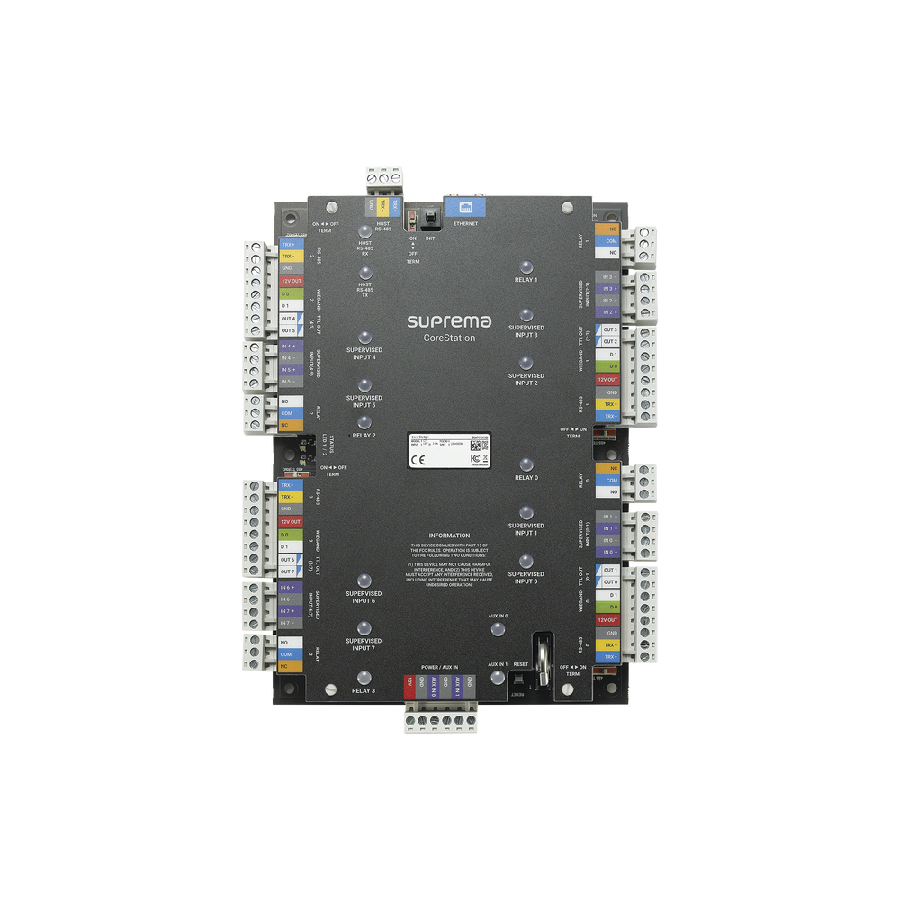 CoreStation Panel de Control de Acceso / Biometría Integrada / Compatible con Sistema de Elevadores / 200,000 Huellas / 4 Puertas
