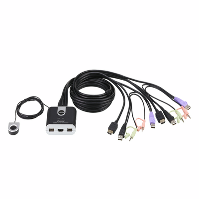 Switch KVM formato cable HDMI/Audio USB de 2 puertos