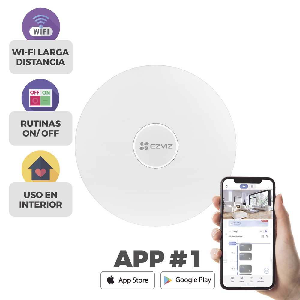 Panel de Alarma Wi-Fi / Soporta Hasta 32 Dispositivos / Incluye 1 Control Remoto / Configuraciones Mediante App EZVIZ