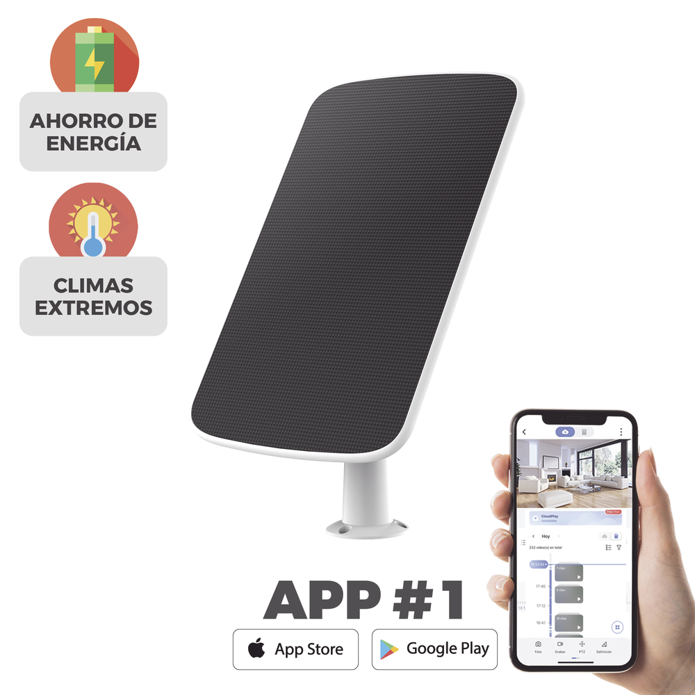 Panel Solar Para Recargar Cámara de Batería / Evite Desmontar la Cámara para Recargar su Batería