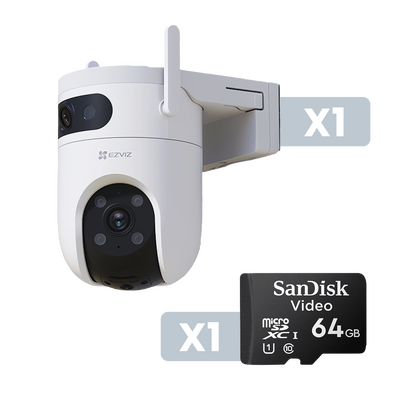 K Cámara IP Dual 1 Lente Fijo 1 Lente PT Exterior 3K / Wi-Fi / Auto Seguimeinto / Audio de Dos Vías / Notificación Push