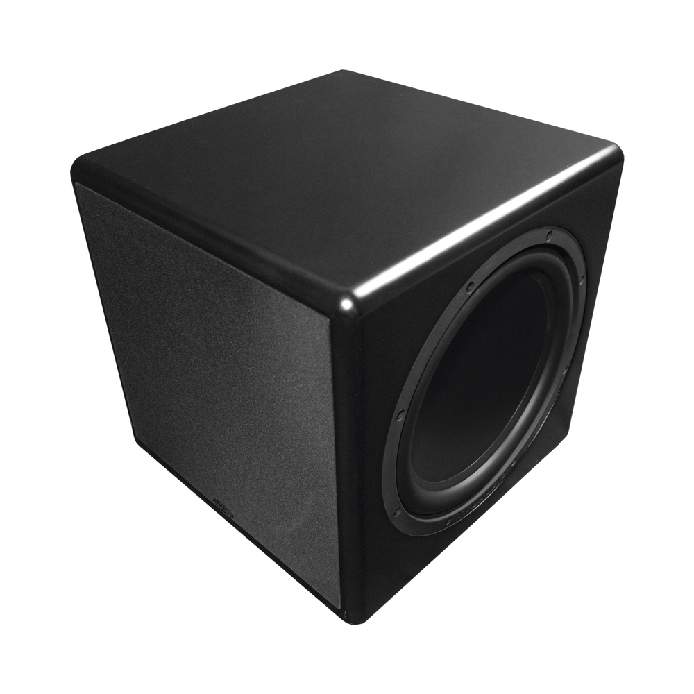 Compact subwoofer with 12-inch speaker and 2 passive radiators, 350W internal amplifier