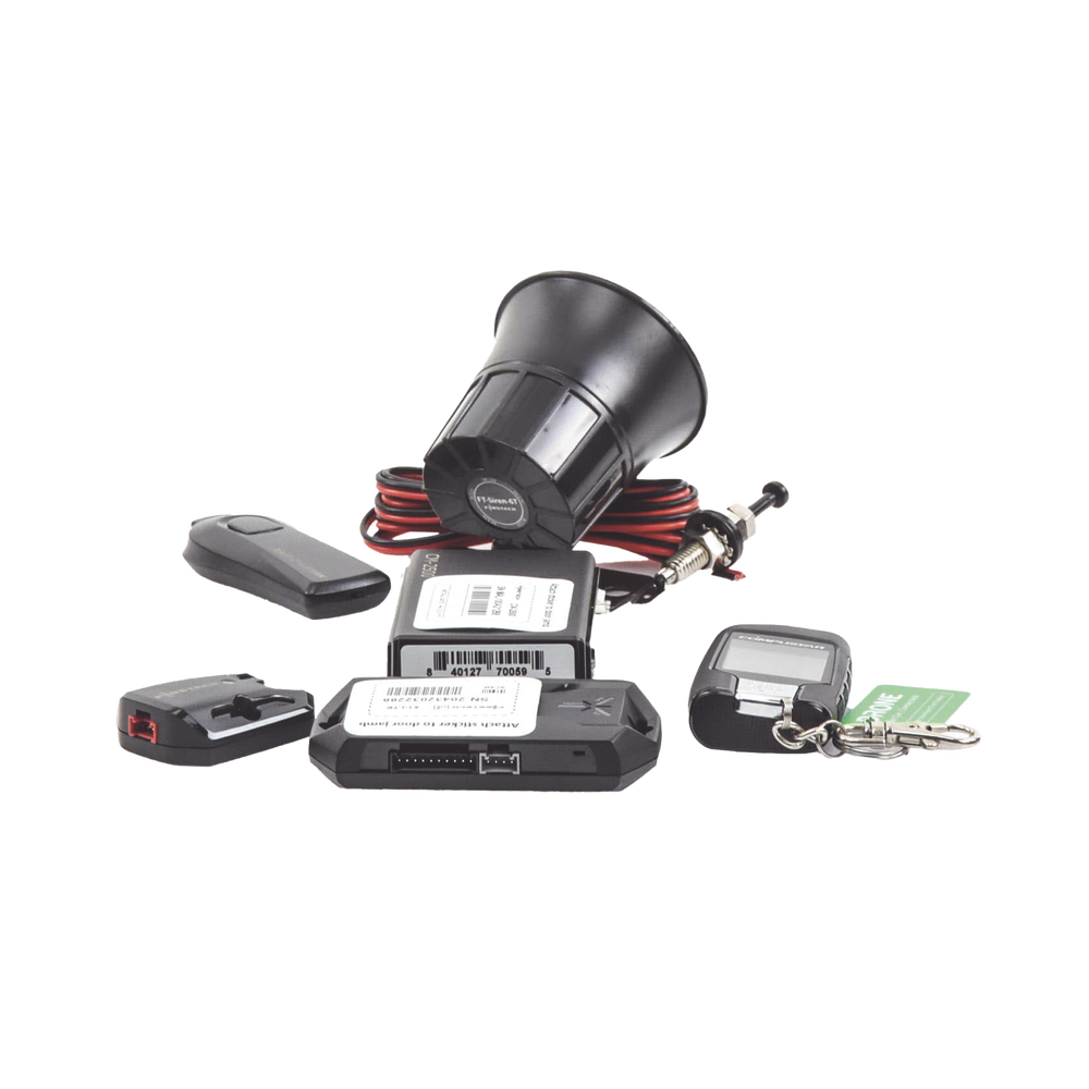 (MONITOREO en APP) Kit de Alarma Vehicular Profesional de 2 vías y control LCD con modulo CM2500 Incluye GPS X1-MAX LTE