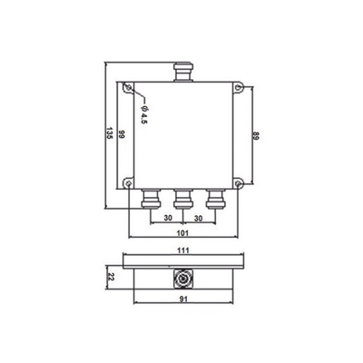 DIVISOR WILKINSON DE 3 VIAS 694-2700MHz 50W -154dBc 4.3-10