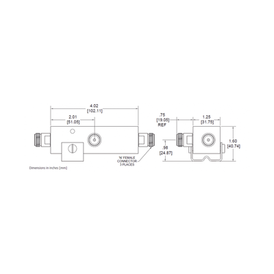 SEPARADOR 30dB (1000:1) Tap 350-5930MHz 500W -161dBc TIPO N IP67 .