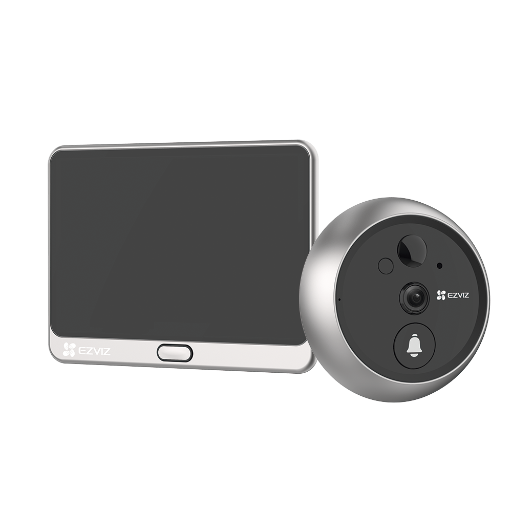 Timbre Con Mirilla y Pantalla Wi-Fi de Batería Recargable / Para Instalarse en Puerta / Cámara 2MP / Sensor PIR / Detección de Movimiento / Audio de Dos Vías / Uso en Interior