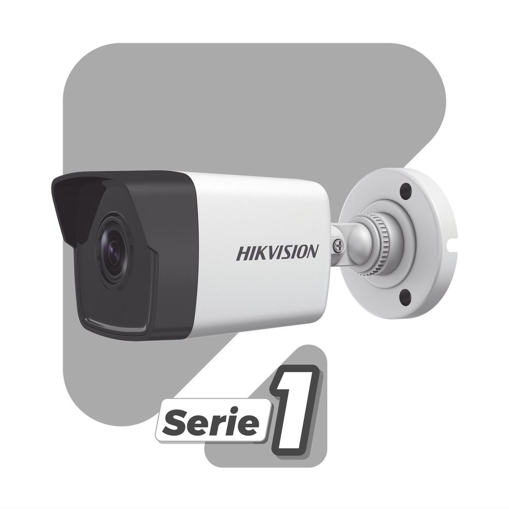 Bala IP 4 Megapixel / Lente 2.8 mm / 30 mts IR / WDR 120 dB / Exterior IP67 / Hik-Connect P2P / H.265+ / PoE / Onvif