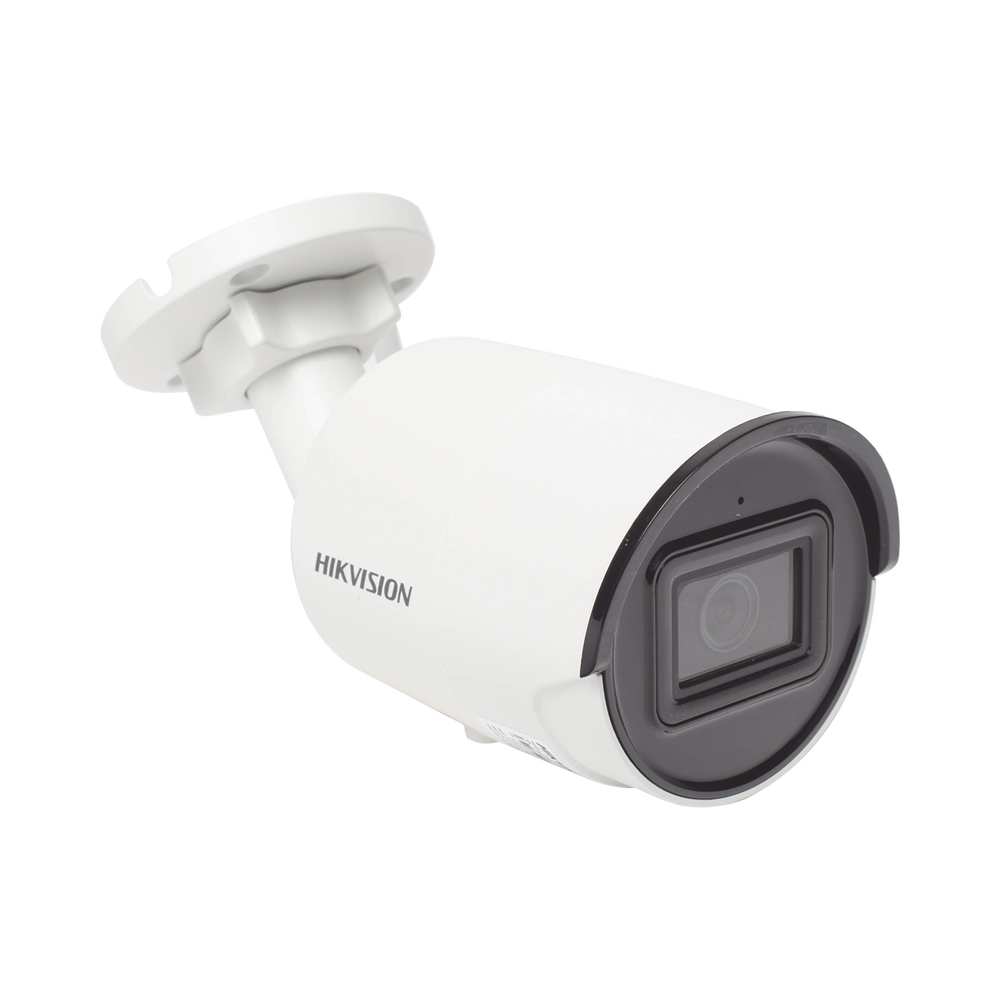 Bala IP 4 Megapixel / Lente 2.8 mm / 40 mts IR EXIR / Exterior IP67 / WDR 120 dB / PoE / Micrófono Integrado / Videoanaliticos (Filtro de Falsas Alarmas) / Ultra Baja Iluminación / Metal