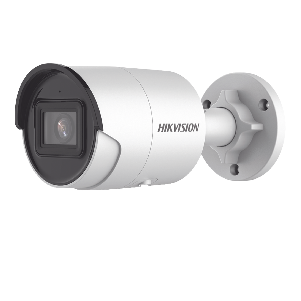Bala IP 4 Megapixel / Lente 2.8 mm / 40 mts IR EXIR / Exterior IP67 / WDR 120 dB / PoE / Micrófono Integrado / Videoanaliticos (Filtro de Falsas Alarmas) / Ultra Baja Iluminación / Metal