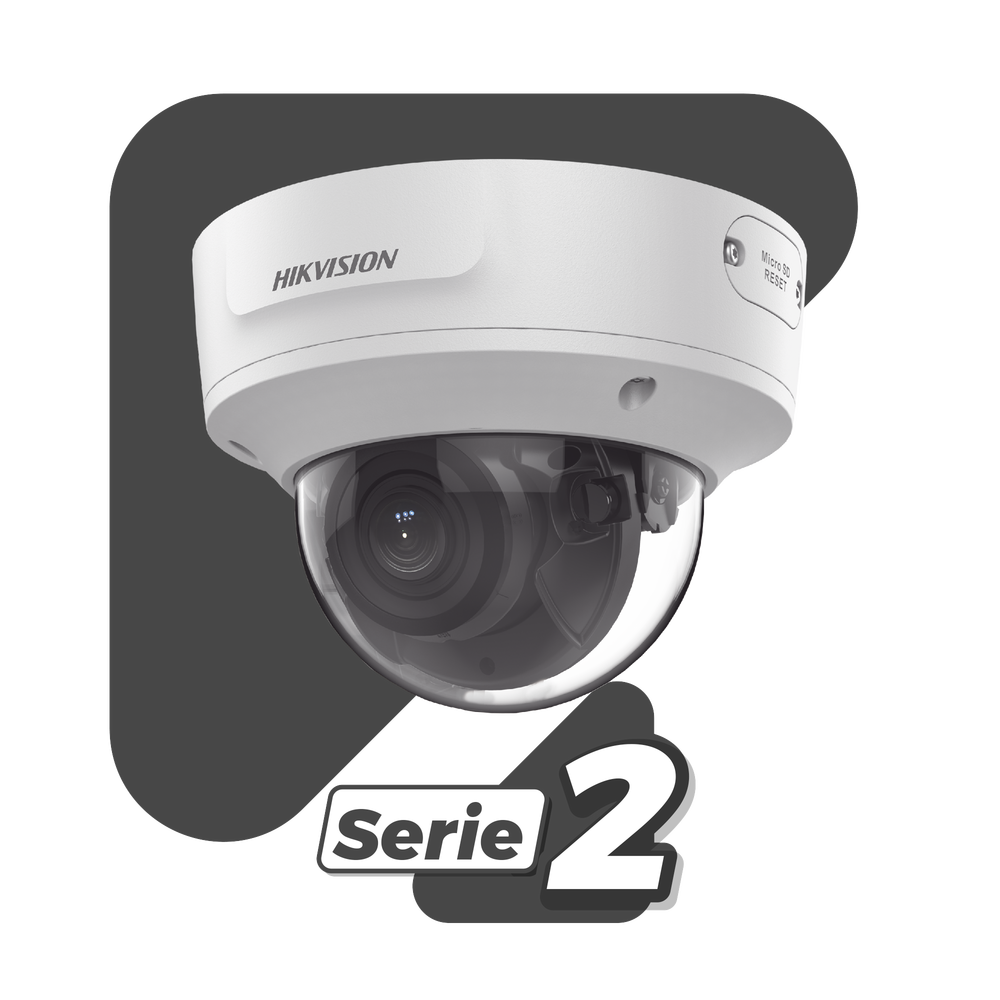 Domo IP 2 Megapixel / Lente 2.8 mm / 30 mts IR EXIR / Exterior IP67 / IK10 / WDR 120 dB / Micro SD / Videoanaliticos / PoE / Onvif