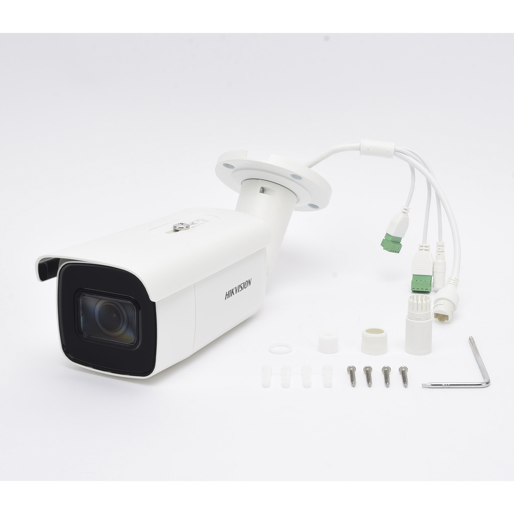 Bala IP 2 Megapixel / Lente Mot. 2.8 a 12 mm / 60 mts IR EXIR / Exterior IP67 / IK10 / WDR 120 dB / PoE / Videoanaliticos (Filtro de Falsas Alarmas) / Ultra Baja Iluminación / Entrada y Salida de Audio y Alarma