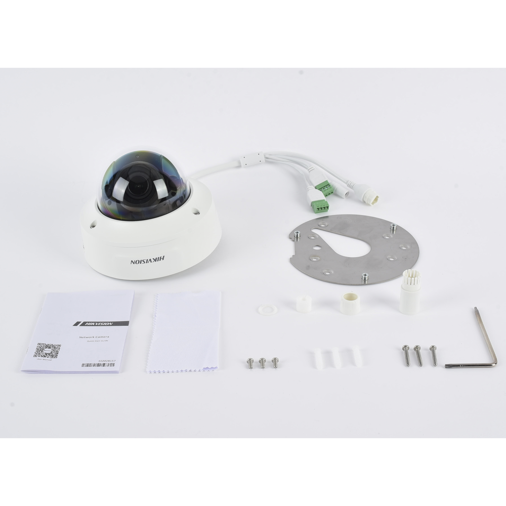 2 Megapixel IP Dome / Mot. Lens 2.8 to 12 mm / 40 mts IR EXIR / Outdoor IP67 / IK10 / WDR 120 dB / PoE / Video Analytics (False Alarm Filter) / Ultra Low Illumination / Audio and Alarm Input and Output