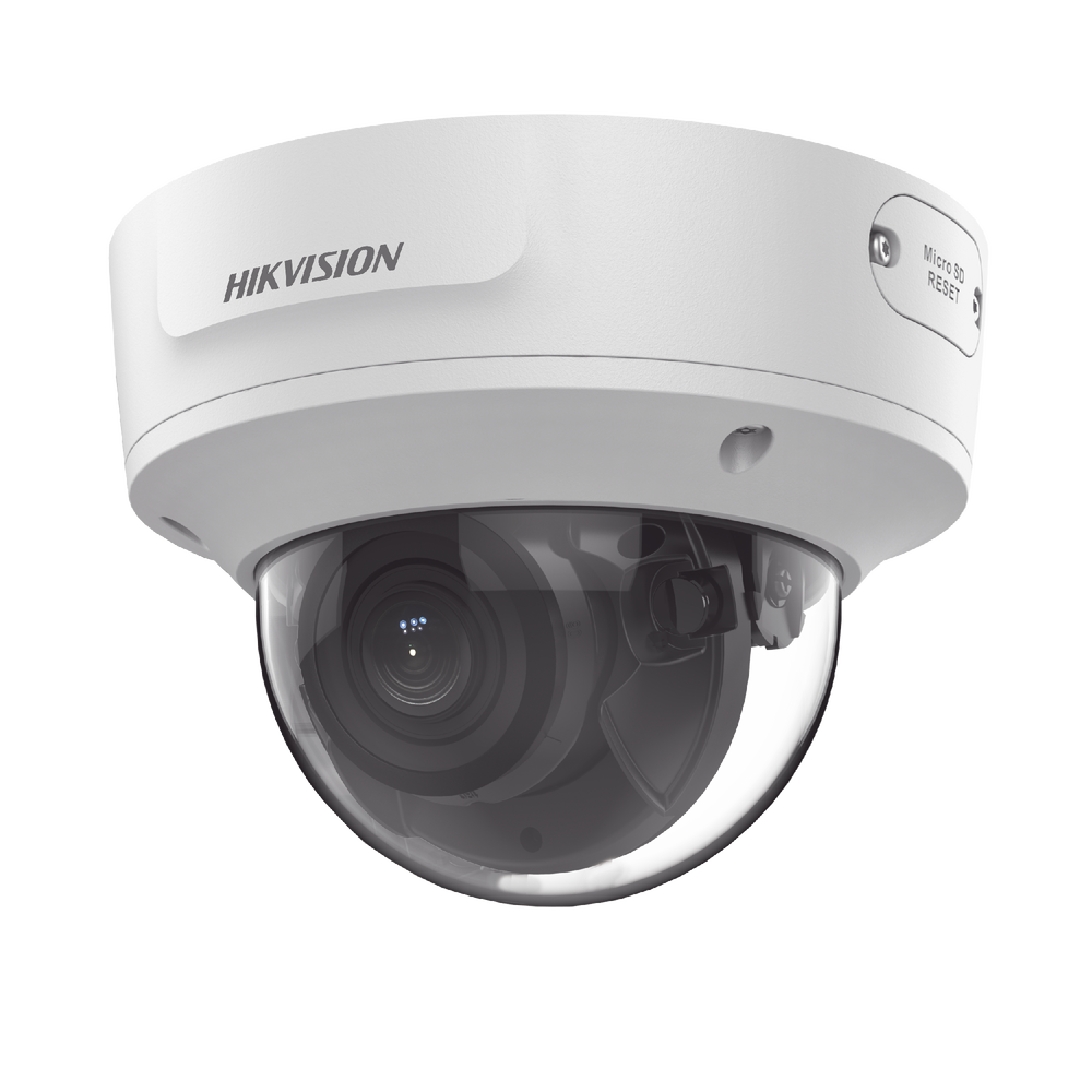 Domo IP 8 Megapixel / Lente Mot. 2.8 a 12 mm / 40 mts IR EXIR /Exterior IP67 / IK10 / WDR 120 dB / PoE / Videoanaliticos (Filtro de Falsas Alarmas) / Ultra Baja Iluminación / Entrada y Salida de Audio y Alarma