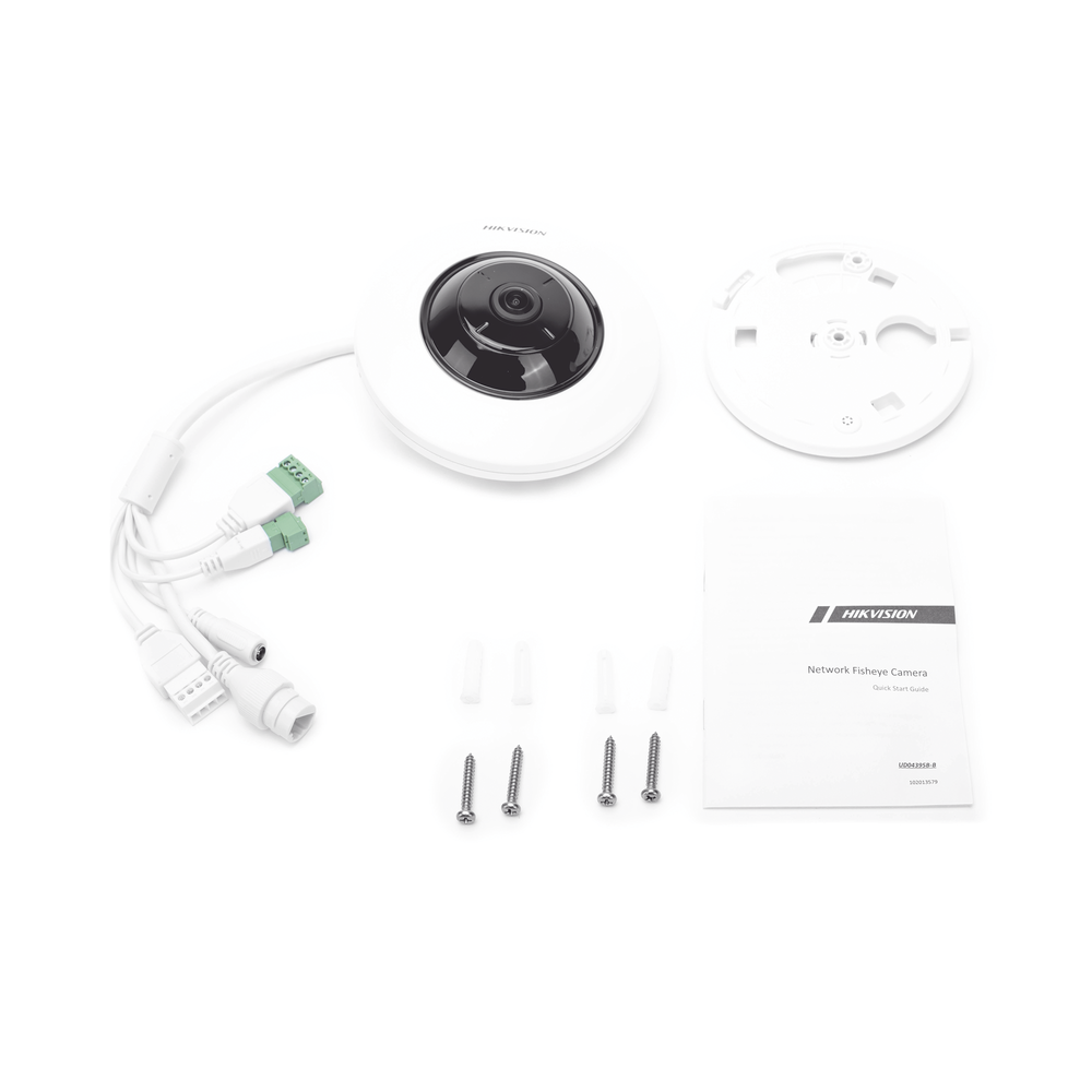 Mini Fisheye IP 5 Megapixel / Panoramic 180° - 360° / Built-in Microphone / 8 m IR / Indoor Use / PoE / Multiple Views by iVMS-4200 / I/O Alarms / Micro SD