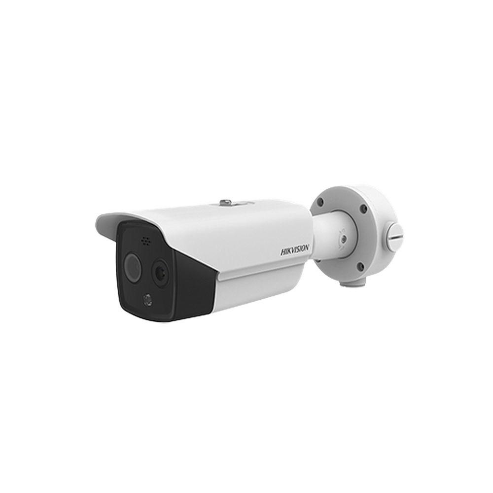 Bala IP Dual / Térmica 9.7 mm (160 x 120) / Óptico 8 mm (4 Megapixel) / DETECCIÓN DE PERSONAS 285 m /40 mts IR / Exterior IP67 / PoE / Termométrica / Detección de Temperatura / Sirena y Luz Inte / Micro SD 32 GB Incluida