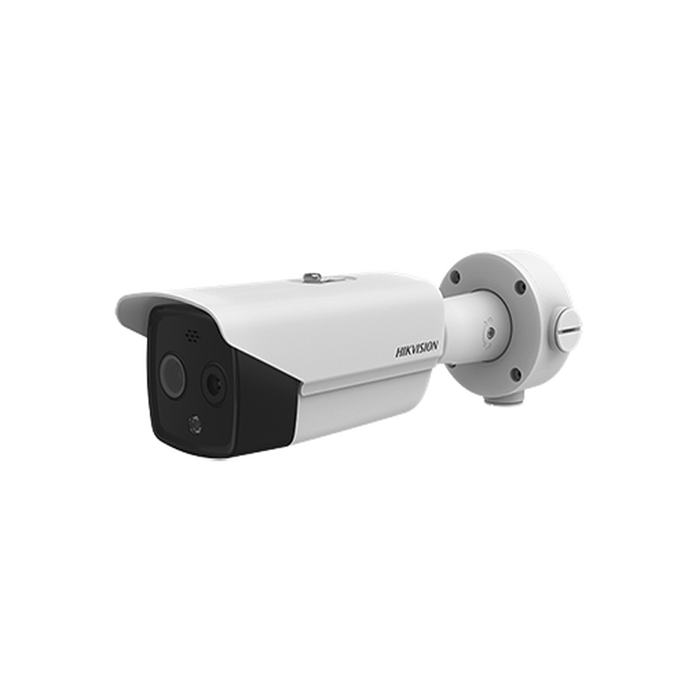 Bala IP Dual / Térmica 3.1 mm (160 x 120) / Óptico 4 mm (4 Megapixel) / Termométrica / Detección de Temperatura / PoE /Exterior IP66 / Sirena y Luz Intermitente Integrada