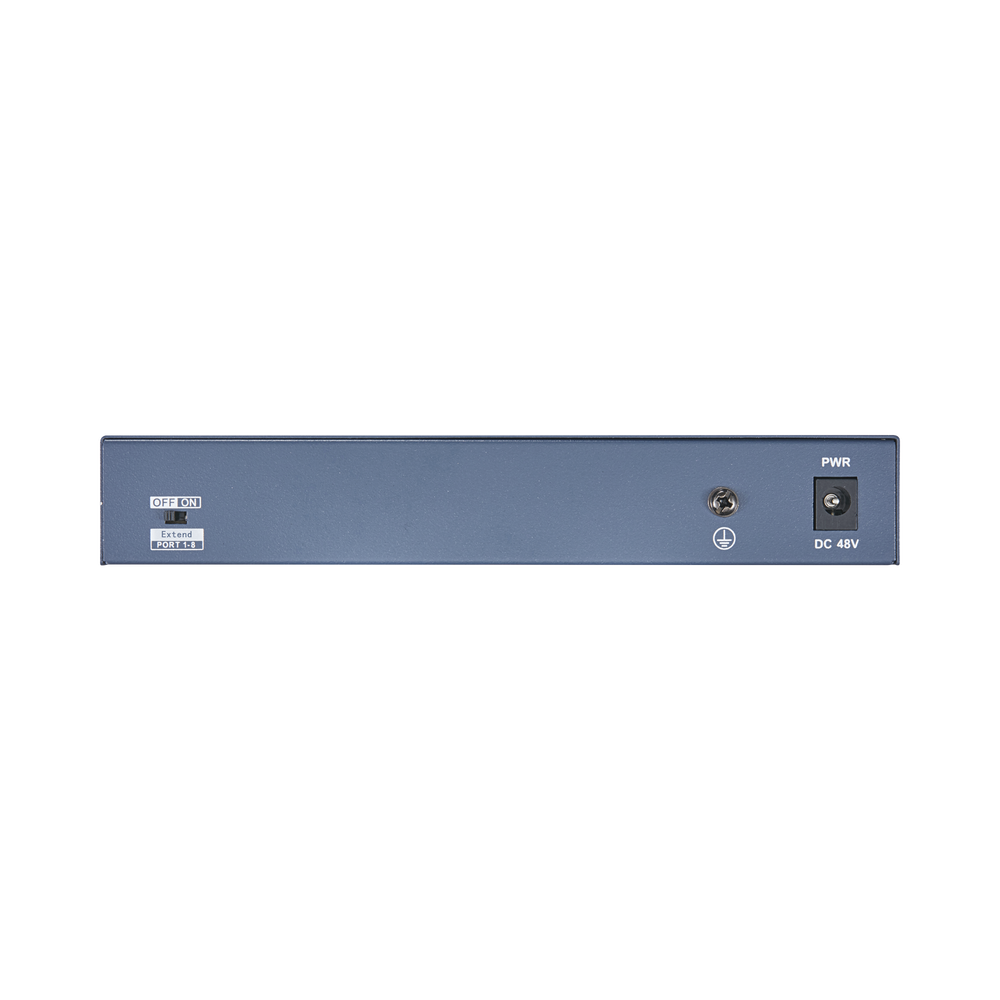 PoE+ Switch / Unmanaged / 8 10/100 Mbps PoE+ Ports / 1 100 Mbps Uplink Port / PoE up to 250 meters / 60 W
