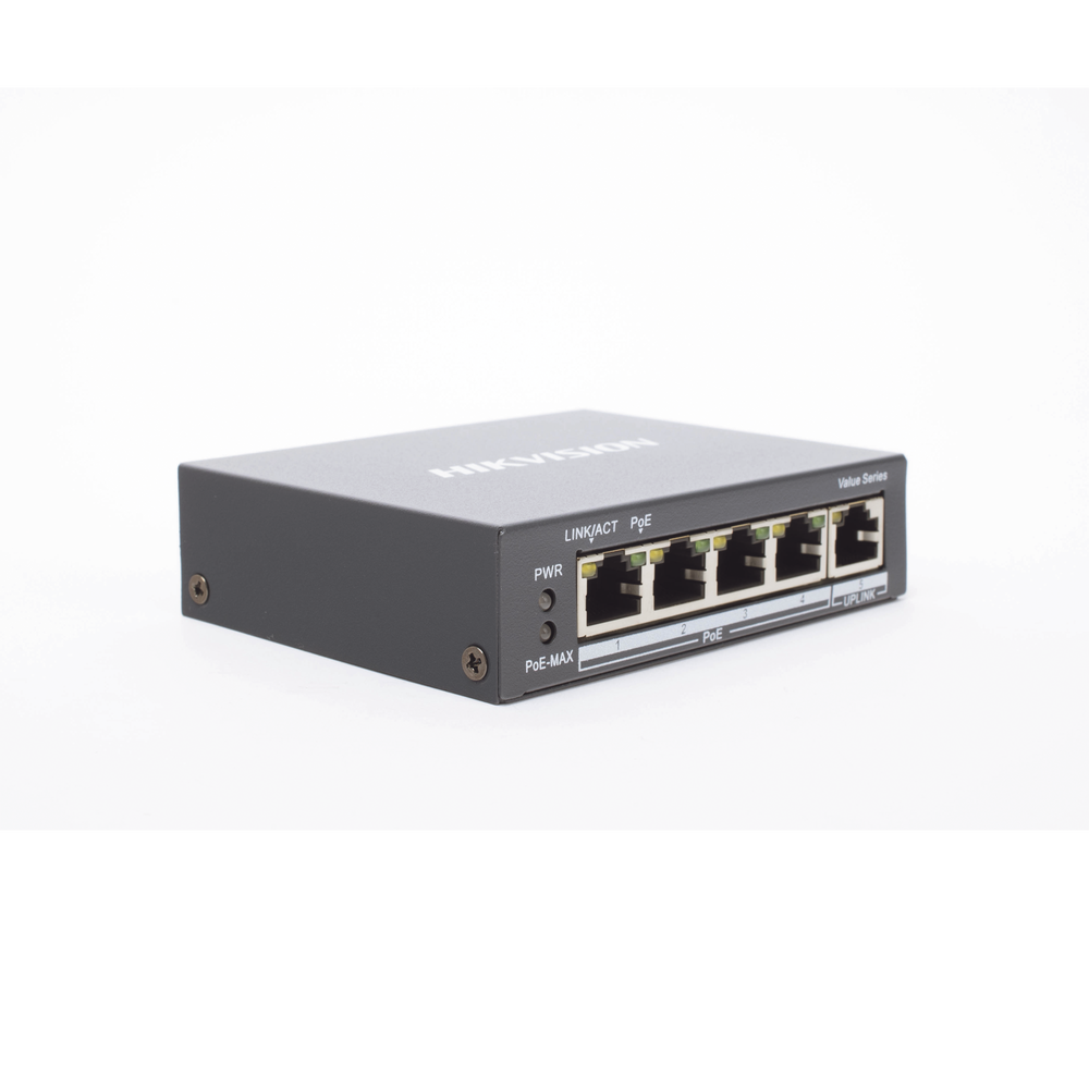 Gigabit PoE+ Switch / Non-Manageable / 4 Ports 10/100/1000 Mbps PoE+ / 1 Port 10/100/1000 Mbps Uplink / 35 W