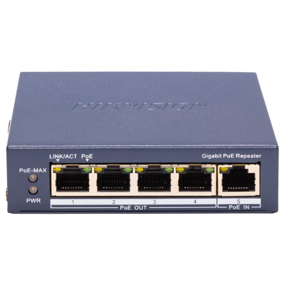 Switch PoE Gigabit / 5 Puertos / 60W Power Budget / 4 Puertos PoE OUT / 1 Puerto PoE IN / IEEE 802.3af/at/bt / 6 kV Prot