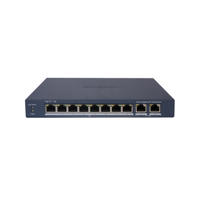 Switch Gigabit PoE+ / No Administrable / 8 Puertos 10/100/1000 Mbps PoE+ / 1 Puerto 10/100/1000 Mbps de Uplink + 1 Puert